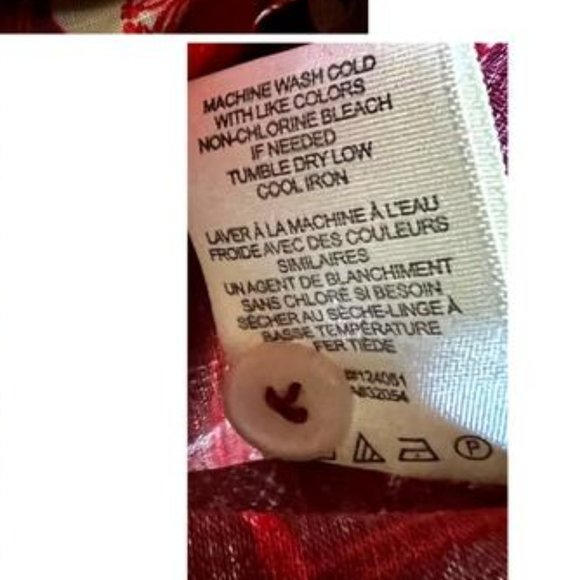 Anthropologie Red Boxy Blouse with Mandarin Collar - Picture 4 of 5